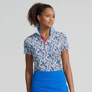 Ladies RLX Golf Lightweight Air Flow Print Shirt in Coastal Petals size small